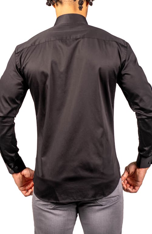 Maceoo Ceremony Prince Cotton Button-up Shirt In Black
