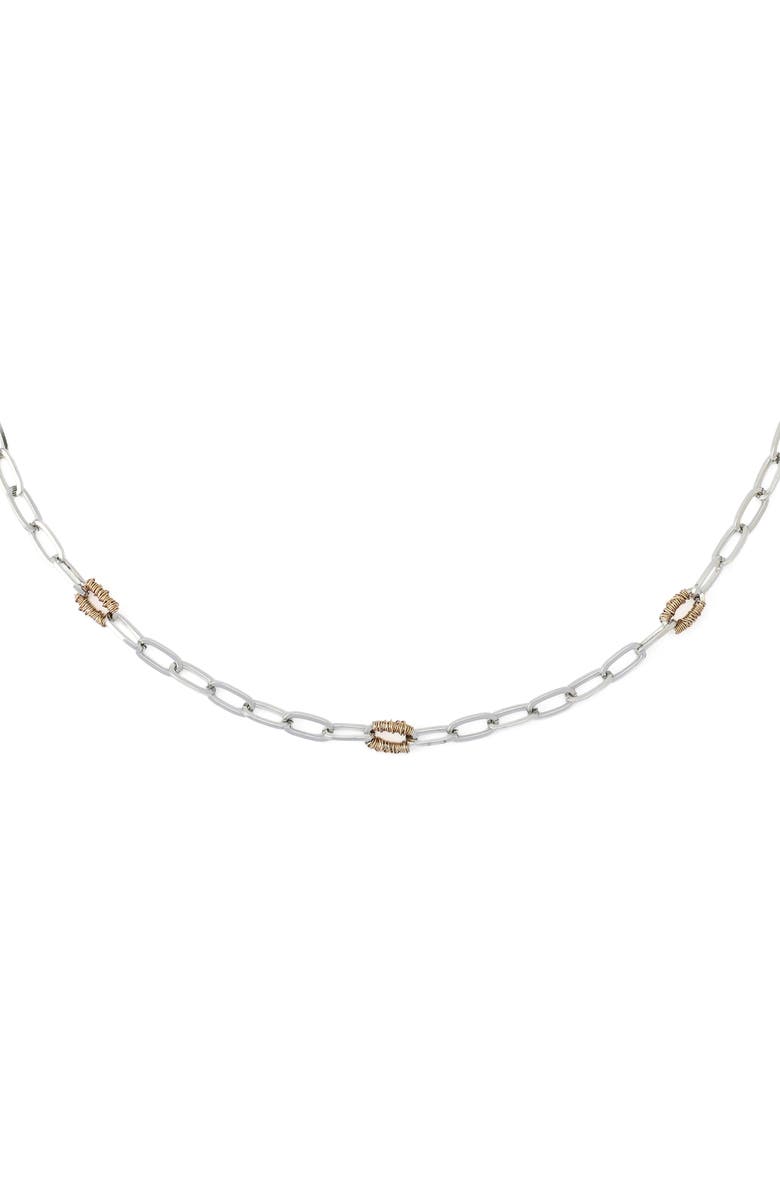 Robert Lee Morris Paperclip Chain Necklace, Alternate, color, Two Tone