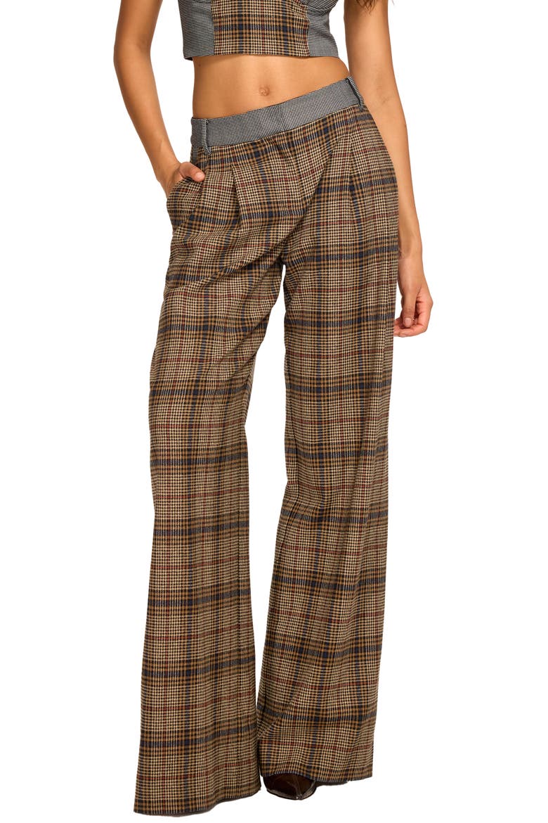 Leslie Wide Leg Pants, Main, color, PLAID COMBO
