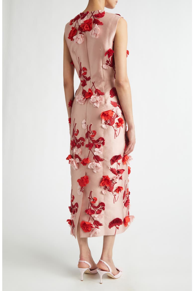 3D Floral Appliqué Mikado Gown, Alternate, color, BLUSH