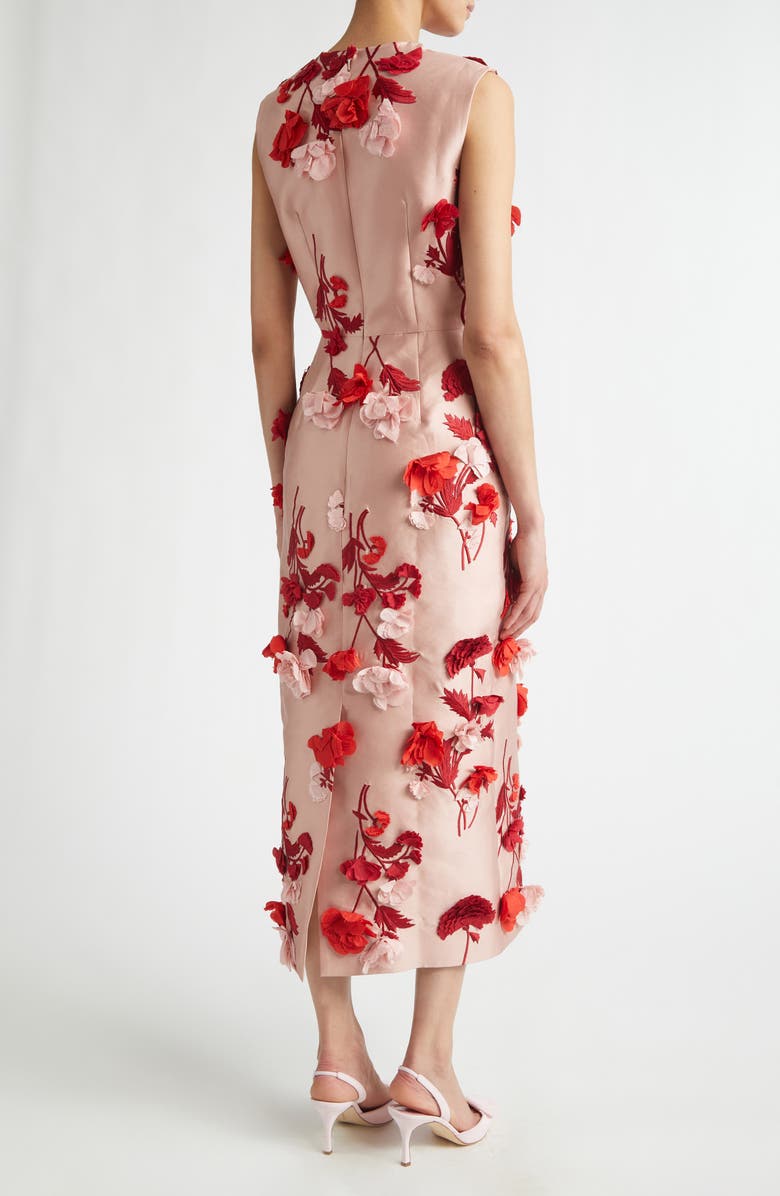 Erdem 3D Floral Appliqué Mikado Gown, Alternate, color, Blush