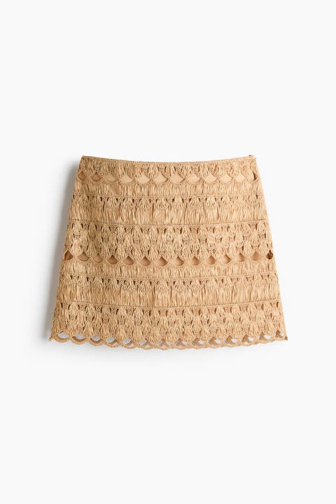 Crochet-look Mini Skirt