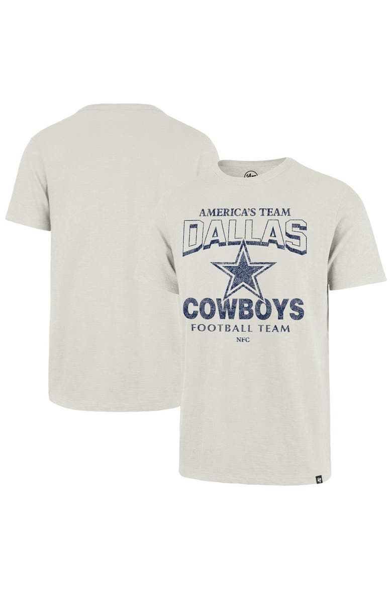 Men's '47  Natural Dallas Cowboys Head On Scrum Slub T-Shirt, Main, color, Natural