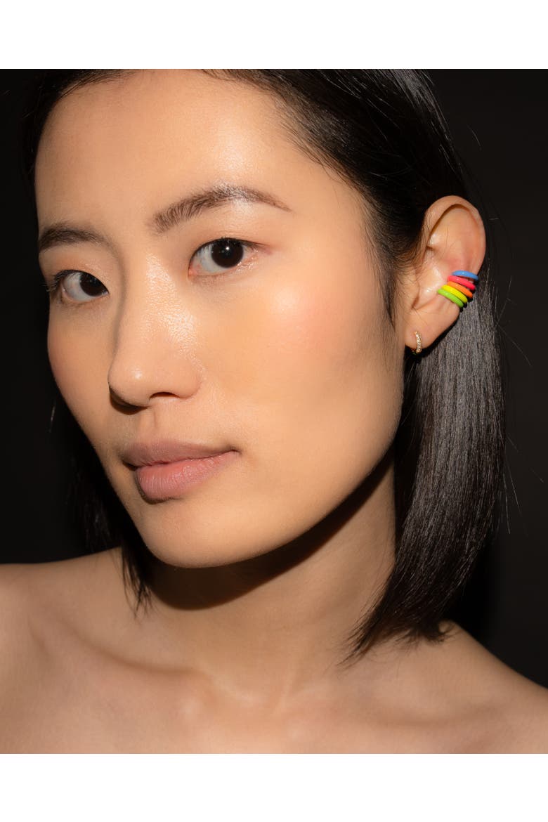 The Neon Enamel Ear Cuff Set, Alternate, color, Neon Multi