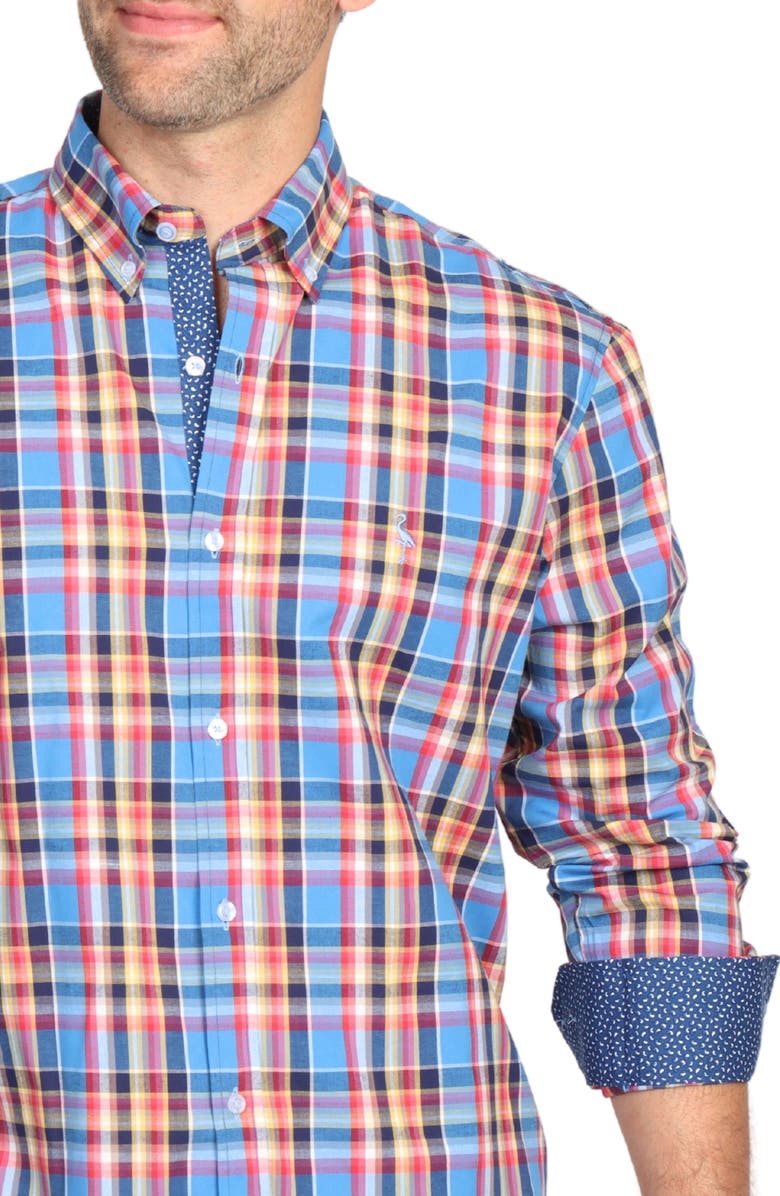 TailorByrd Multi Plaid Long Sleeve Cotton Stretch Button Down Shirt, Alternate, color,