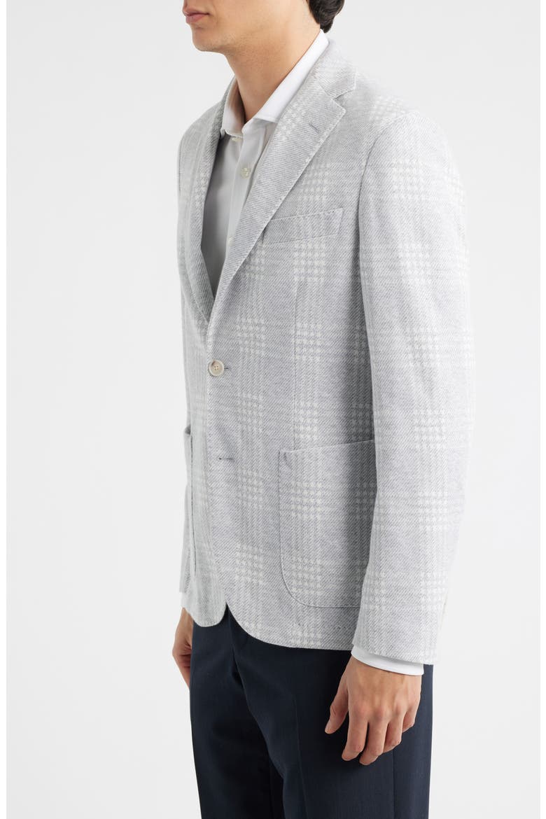 Hanry Slim Fit Plaid Knit Cotton Blend Sport Coat, Alternate, color, SILVER