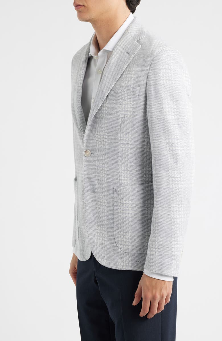 BOSS Hanry Slim Fit Plaid Cotton Blend Flannel Sport Coat, Alternate, color, Silver