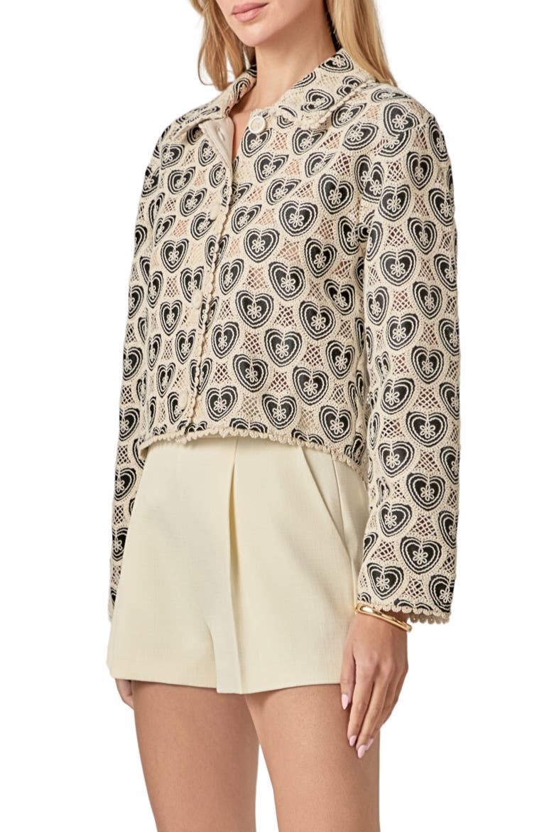 Crochet Shirt, Alternate, color, NATURAL/ BLACK