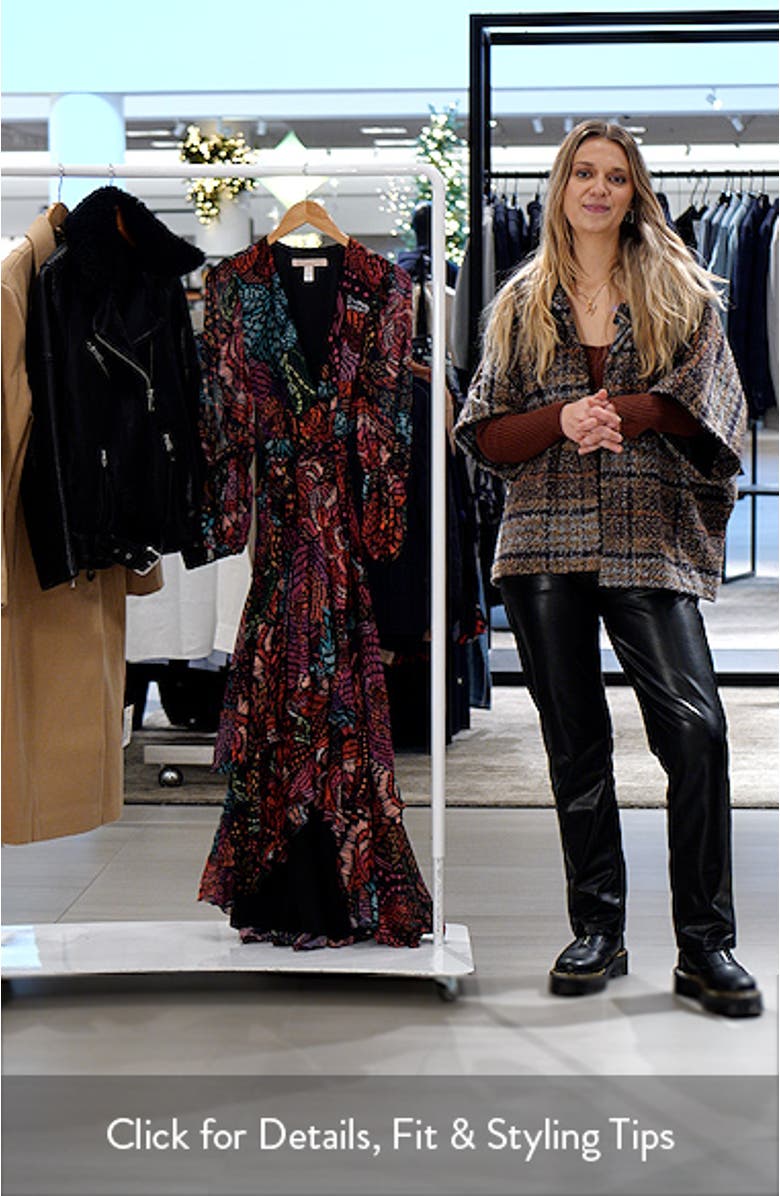 Carlotta Floral Print Long Sleeve Wrap Gown, sales video thumbnail