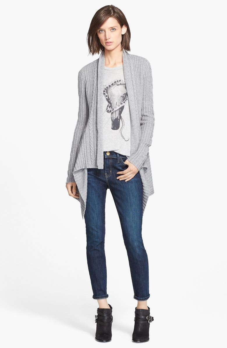 autumn cashmere Open Front Knit Cardigan, Main, color,