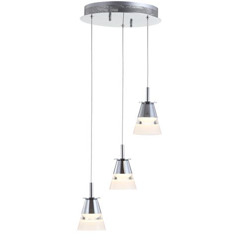 Alain 3-Light Adjustable Cascading Metal Integrated Cluster LED Pendant