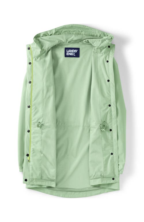 Lands' End Squall Packable Waterproof Raincoat In Icy Mint Green