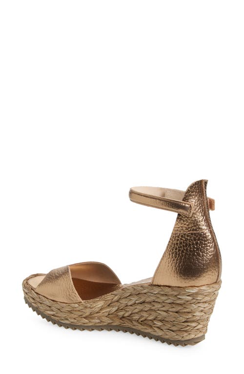 Pedro Garcia Feba Water Resistant Espadrille Wedge Sandal In Cava Cervo Lame