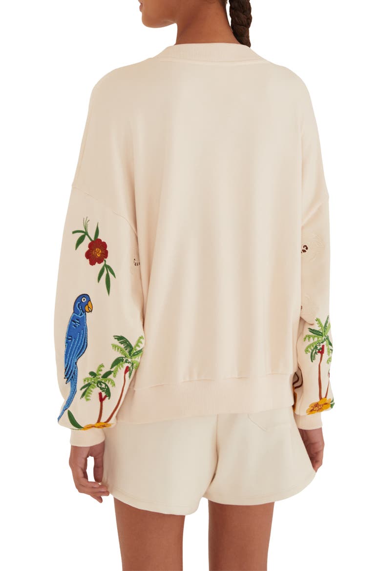 Coconut Trees Come to Rio Sweatshirt, Alternate, color, OFF-WHITE