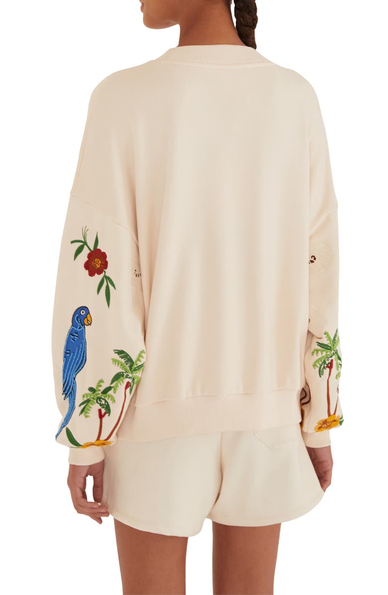 FARM Rio Coconut Trees Come to Rio Sweatshirt, Alternate, color, Off-White