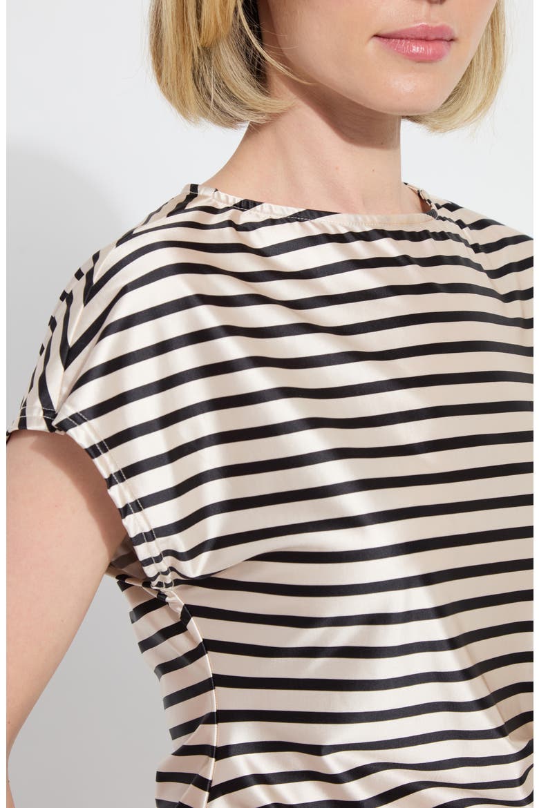 Bruna Stripe Satin Top, Alternate, color, COASTAL STRIPE