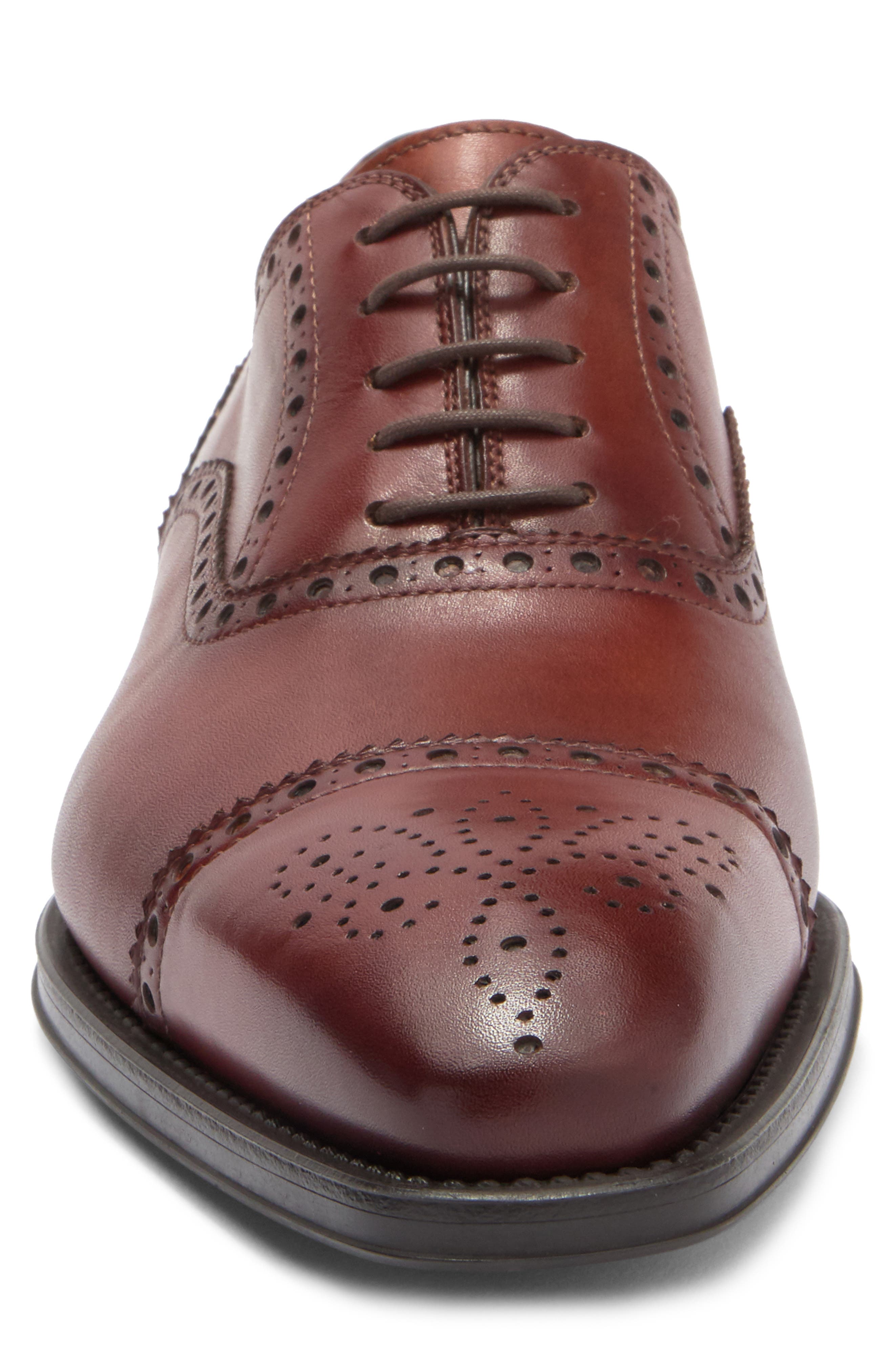 Magnanni Cantos Medallion Cap Toe Derby, Alternate, color, Cognac