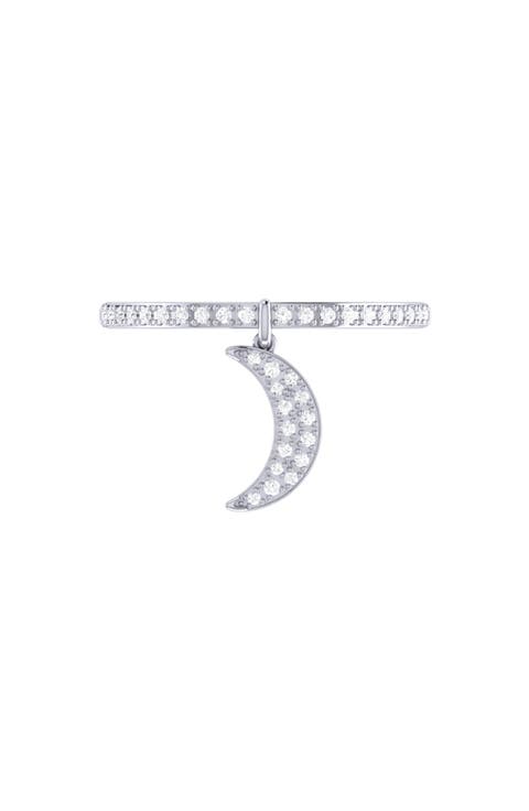 Moonlit Diamond Charm Ring