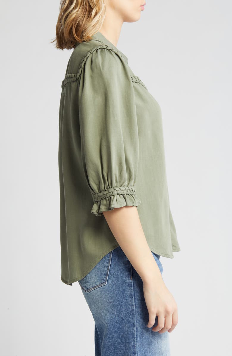 Wit & Wisdom Blouson Sleeve Western Button-Up Shirt, Alternate, color, Oregano