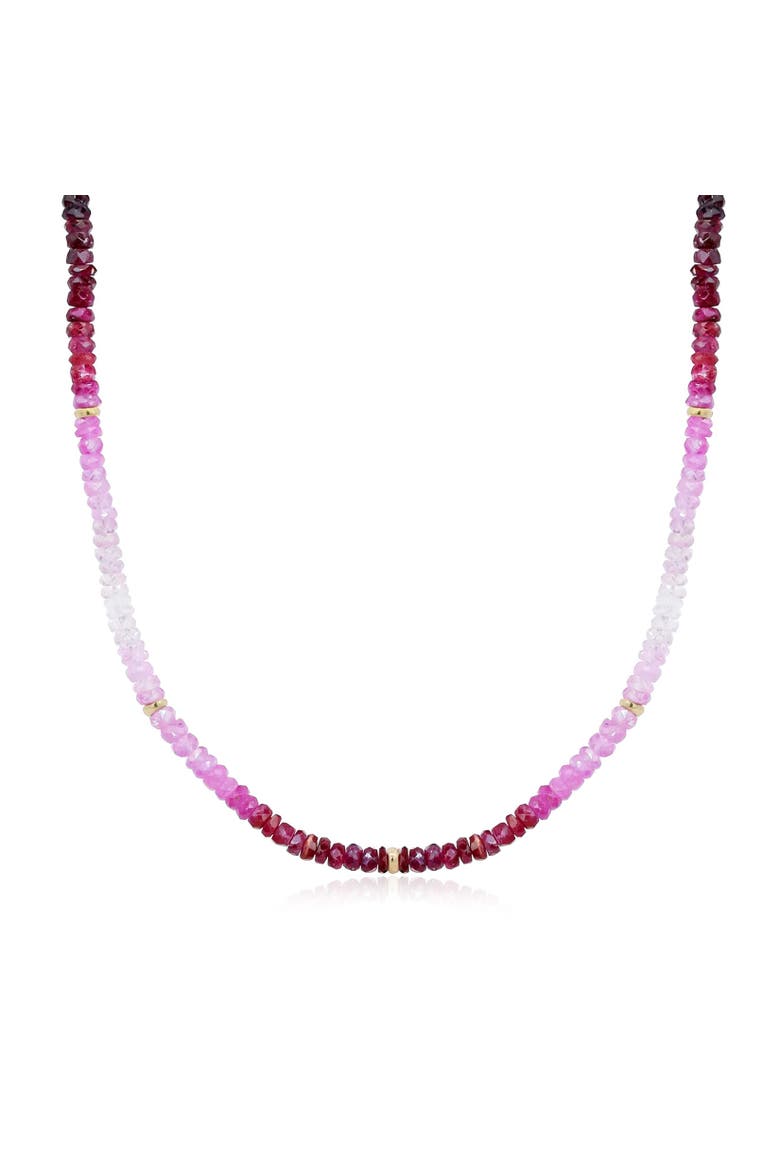 Ruby Ombre Bead Necklace, Main, color, Ruby