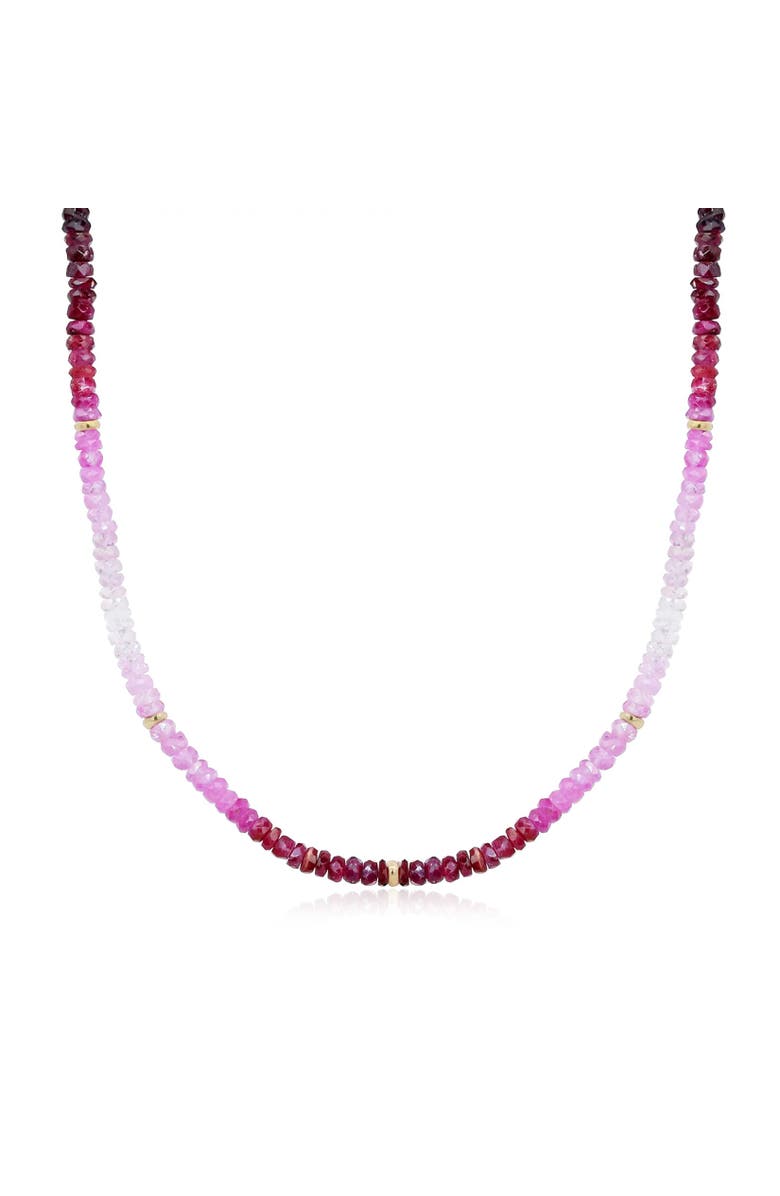 The Lovery Fine Jewelry Ruby Ombre Bead Necklace, Main, color, Ruby