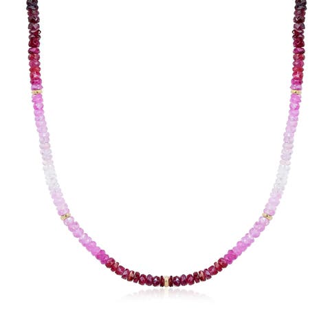 Ruby Ombre Bead Necklace