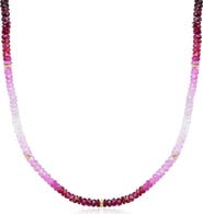 The Lovery Fine Jewelry Ruby Ombre Bead Necklace