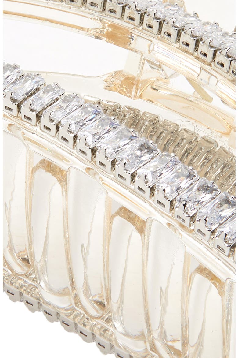 Cubic Zirconia Claw Clip, Alternate, color, SILVER