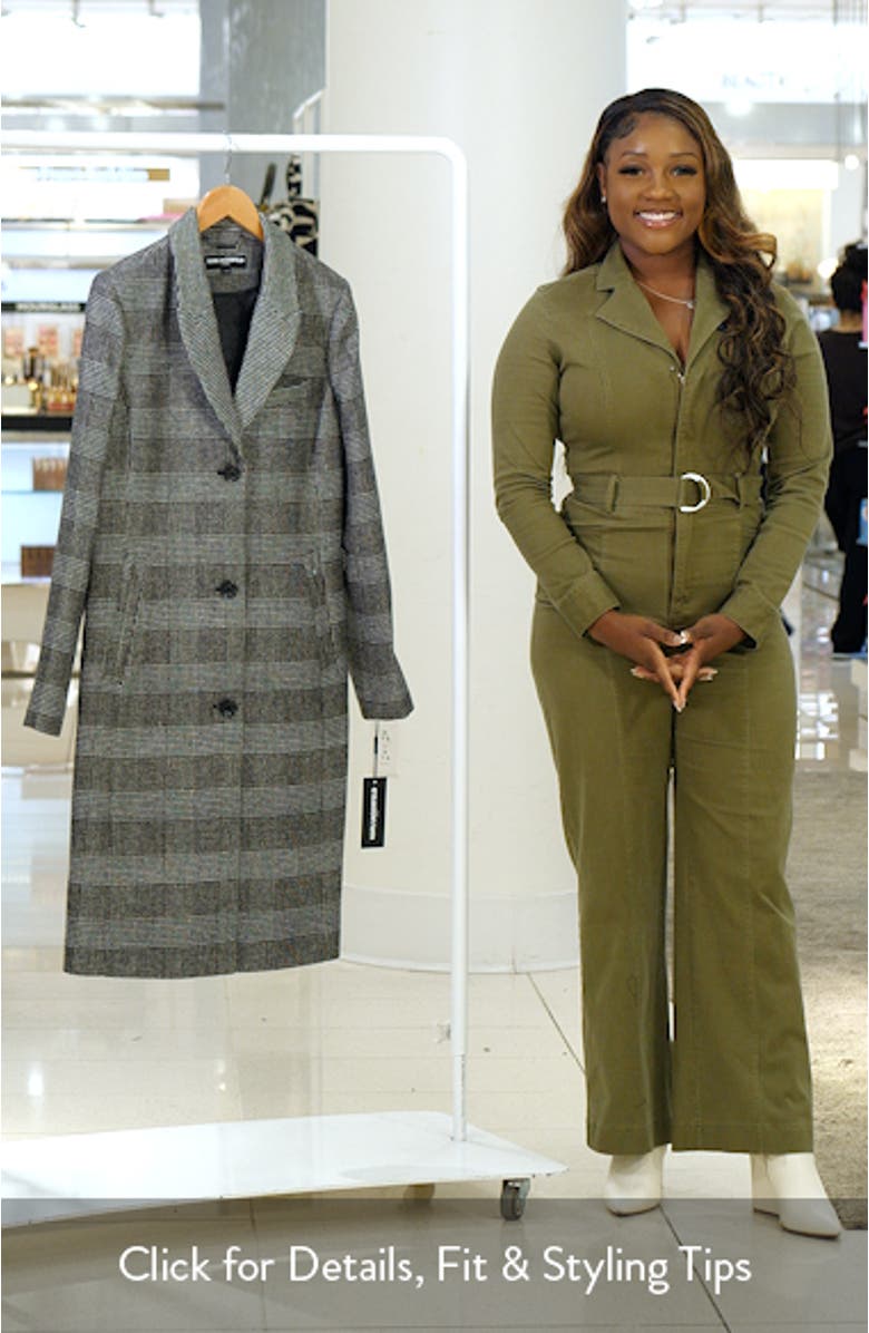 Mixed Plaid Wool Blend Coat, sales video thumbnail