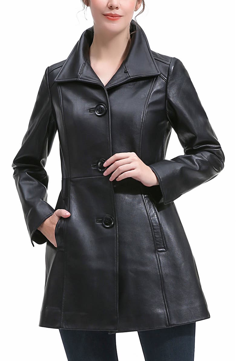 Kimi & Kai Ava Leather Coat, Alternate, color, Black