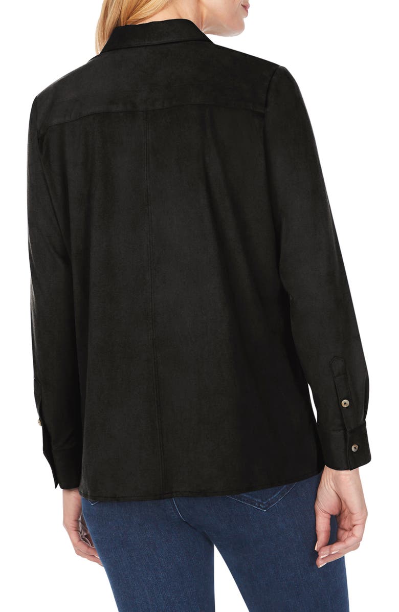 Foxcroft Journey Faux Suede Shirt Jacket, Alternate, color, 