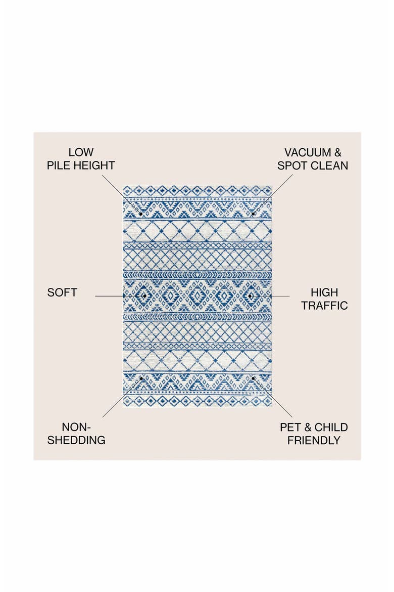 Moroccan HYPE Boho Vintage  Area Rug, Alternate, color, Cream/Blue
