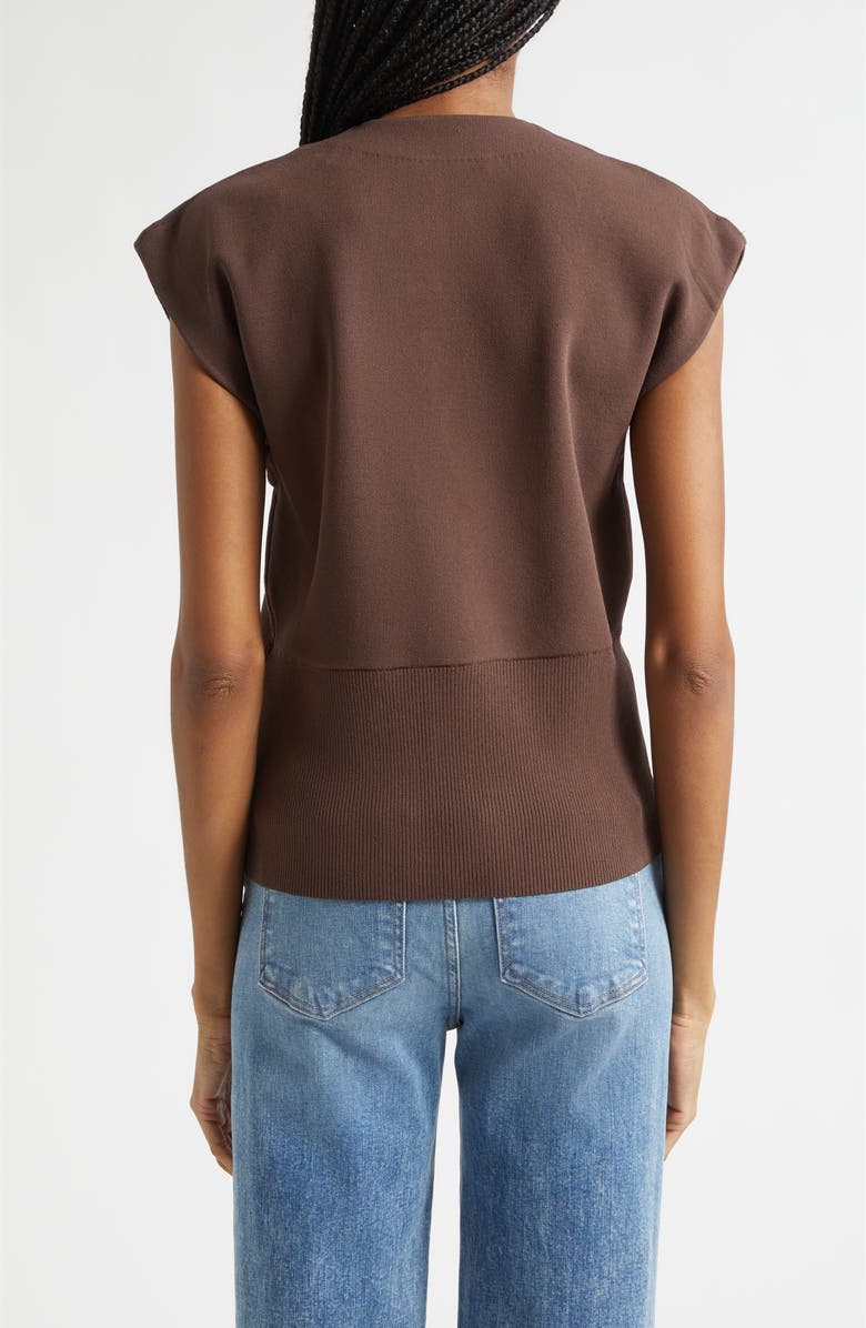 Veronica Beard Isador Sweater Vest, Alternate, color, Dark Mocha