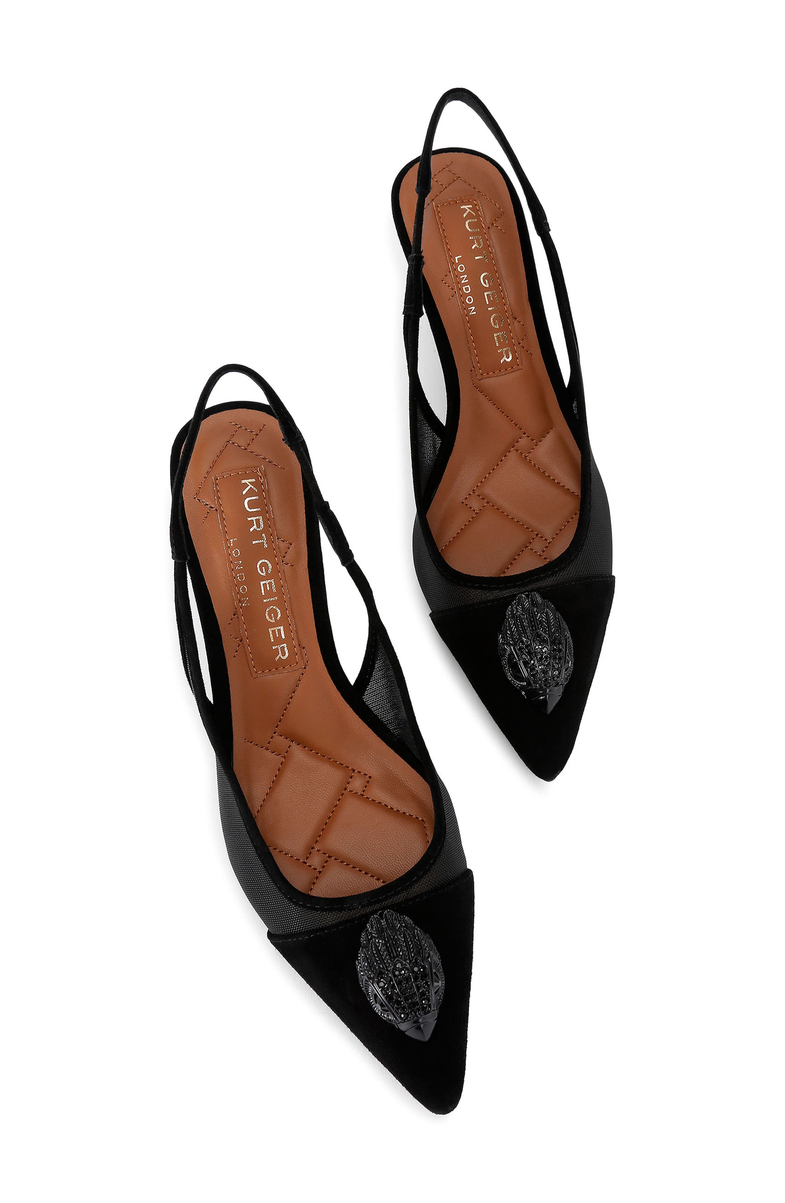 Kurt Geiger London Belgravia Slingback Pointed Cap Toe Pump, Alternate, color, Black