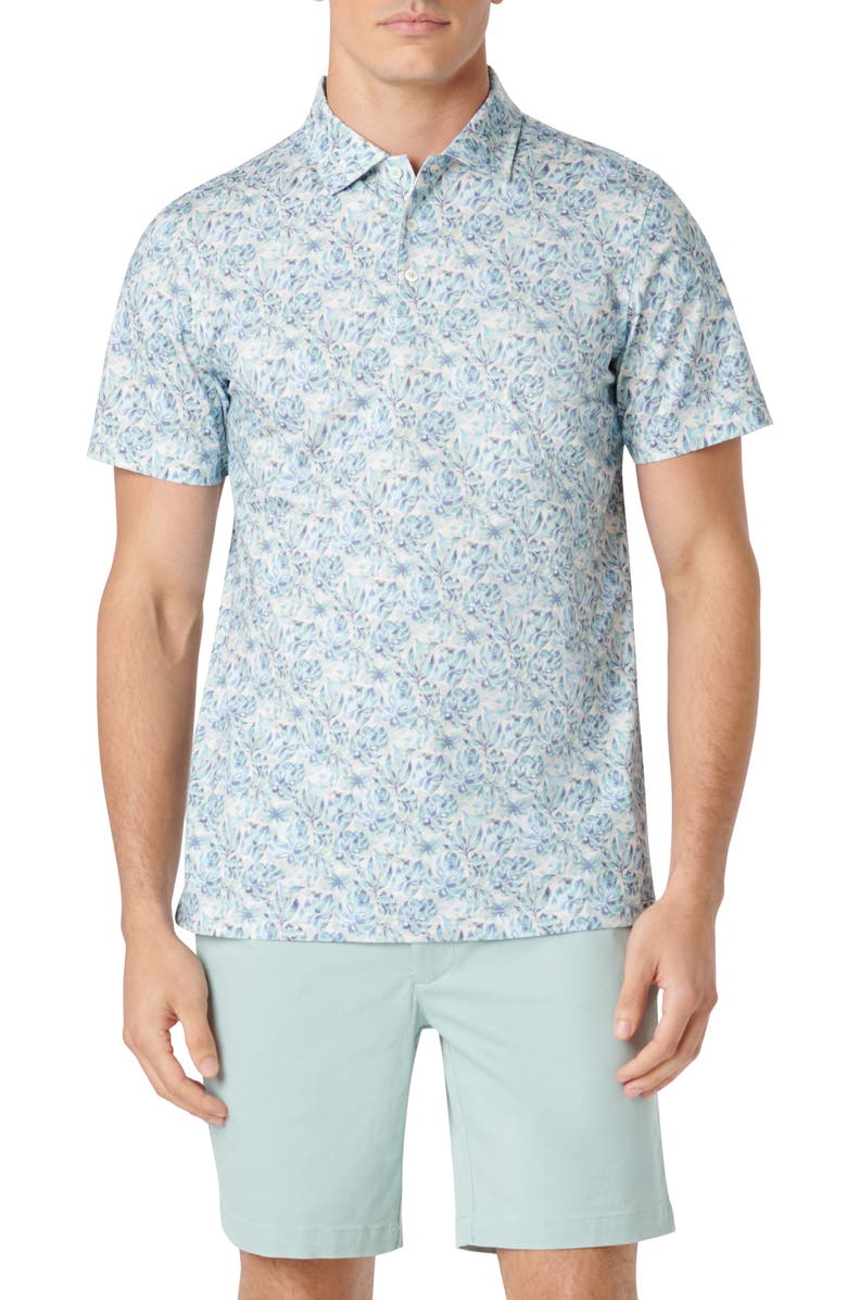 Bugatchi Victor OoohCotton<sup>®</sup> Leaf Print Polo, Main, color, 
