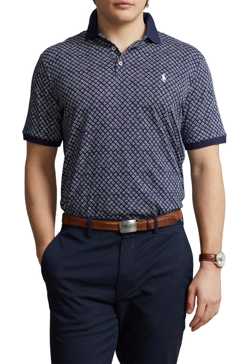 Polo Ralph Lauren Classic Fit Foulard Print Cotton Interlock Polo, Main, color, 