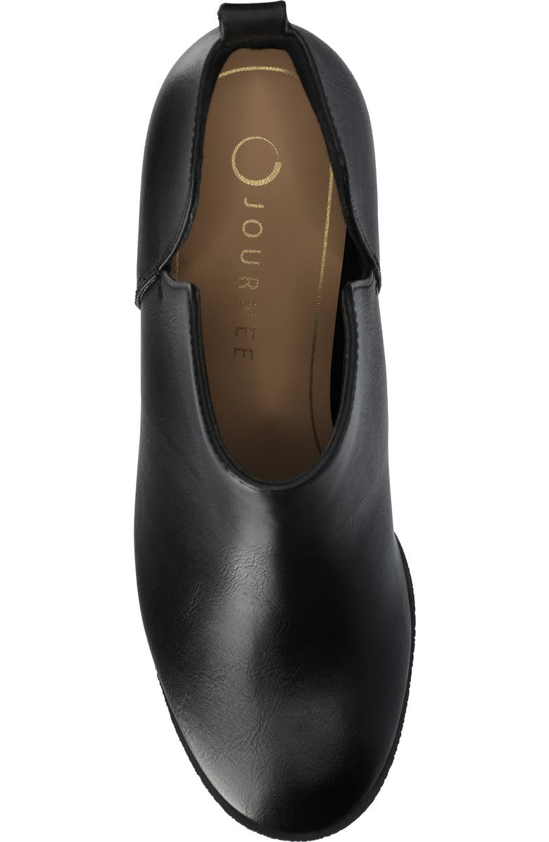 Journee Collection Mylee Perforated Wedge Bootie, Alternate, color, Black Pu