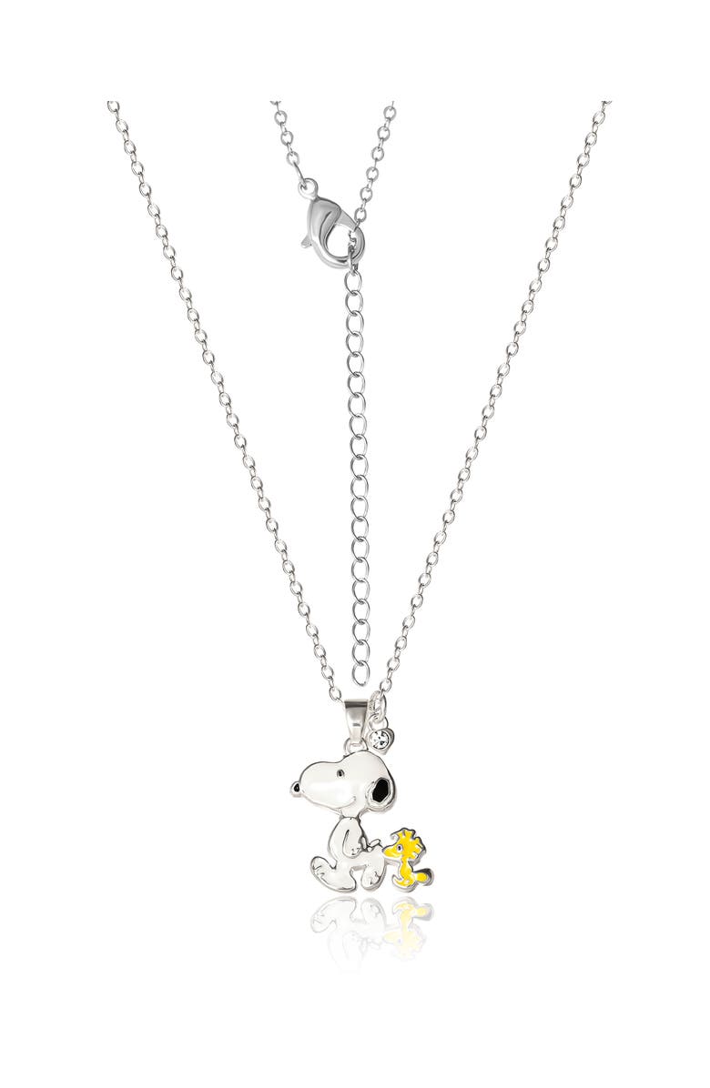 PEANUTS Snoopy and Woodstock 3D Pendant Necklace, Alternate, color, Silver