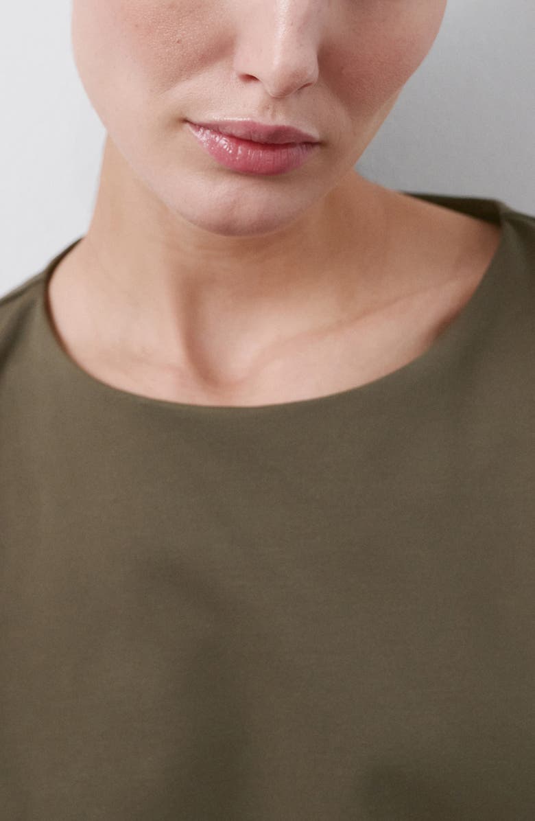 MANGO Ruched Boat Maternity Tank, Alternate, color, Khaki Green