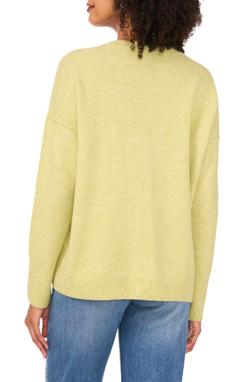 Vince Camuto Exposed Seam Crewneck Sweater In Green