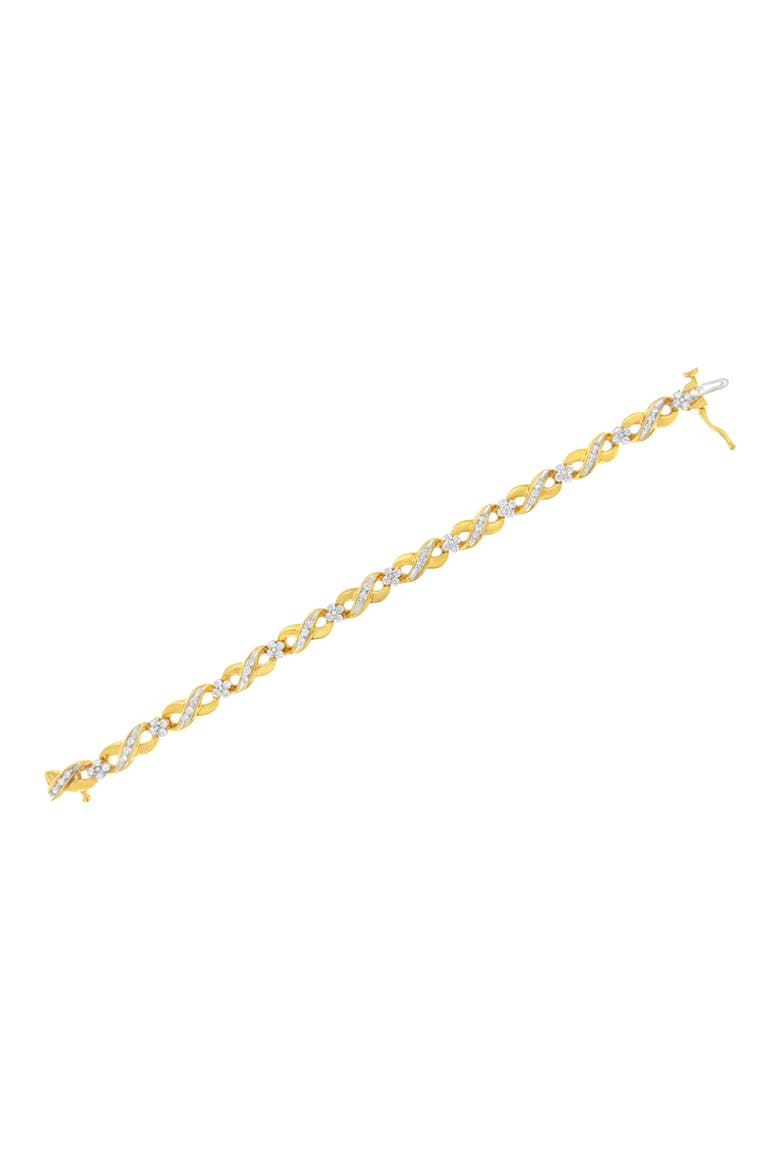 10K Yellow Gold Round-Cut Diamond Infinite Love Bracelet, Alternate, color, Yellow