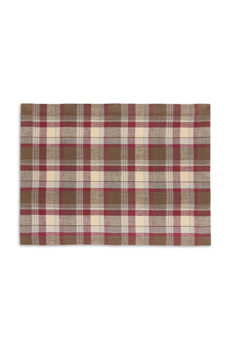 Linen Placemats Set of 4, 14 x 19" - Rustic Plaid, Alternate, color, Rustic Multicolor