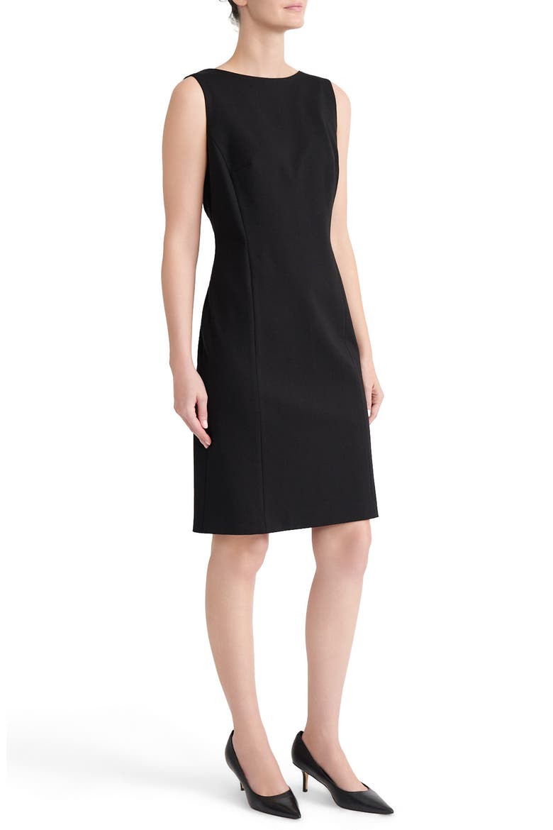Sleeveless Bateau Neck Sheath Dress, Alternate, color, BLACK