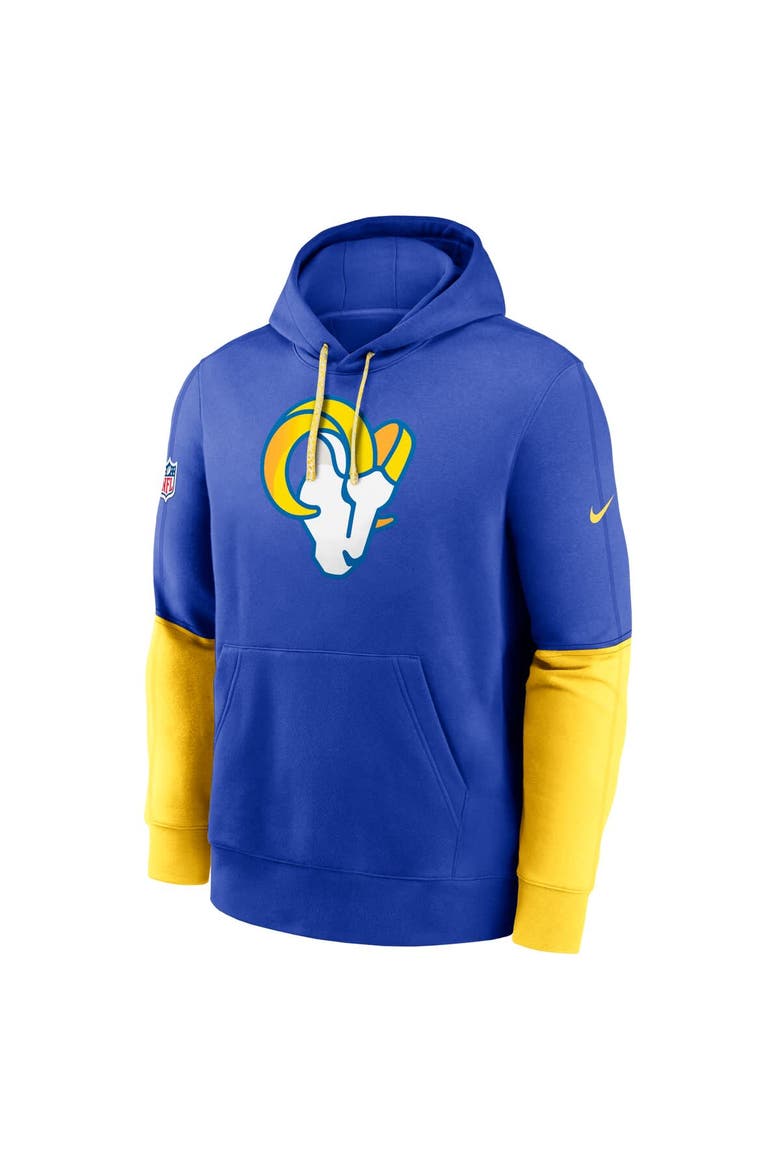 Men's Nike Royal Los Angeles Rams 2024 Sideline Club Pullover Hoodie, Alternate, color, Royal