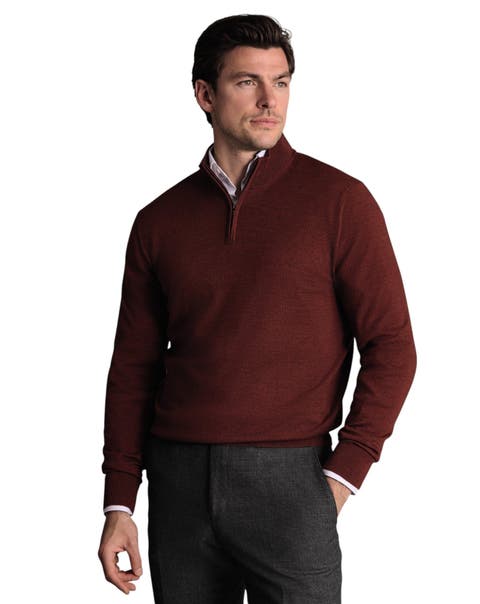 Merino Zip Neck Long Sleeve Sweater
