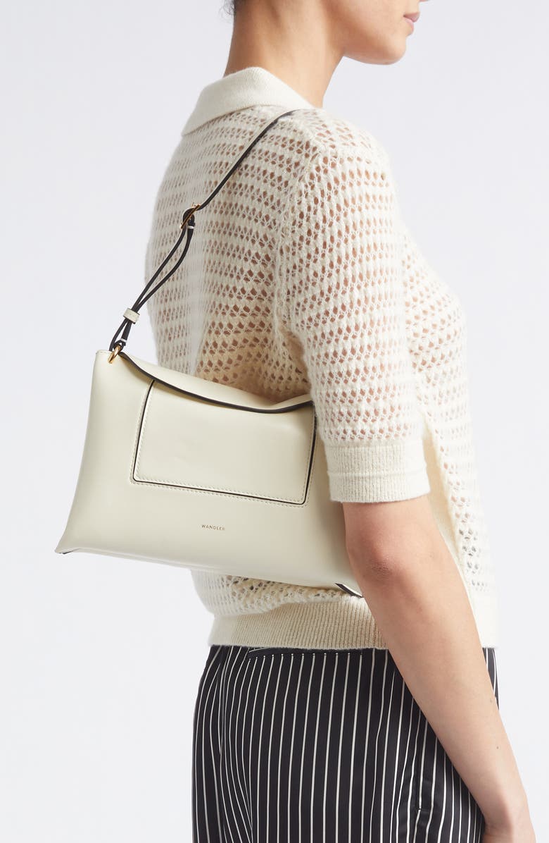 Wandler Penelope Slouch Leather Crossbody Bag, Alternate, color, Cream