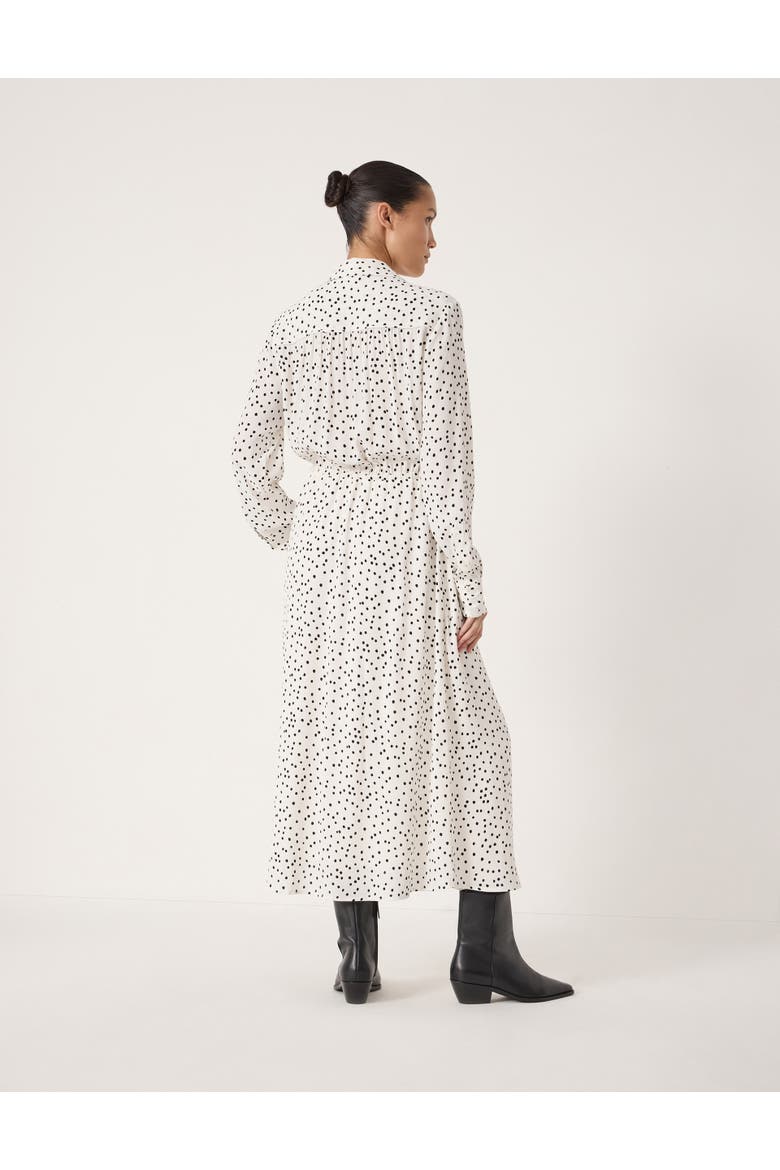 Rosey Polka Dot Midi Shirt Dress, Alternate, color, Tiny Polka Dot White