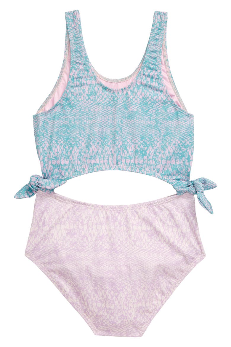 Cutout One-Piece Swimsuit, Alternate, color, PEACOCK