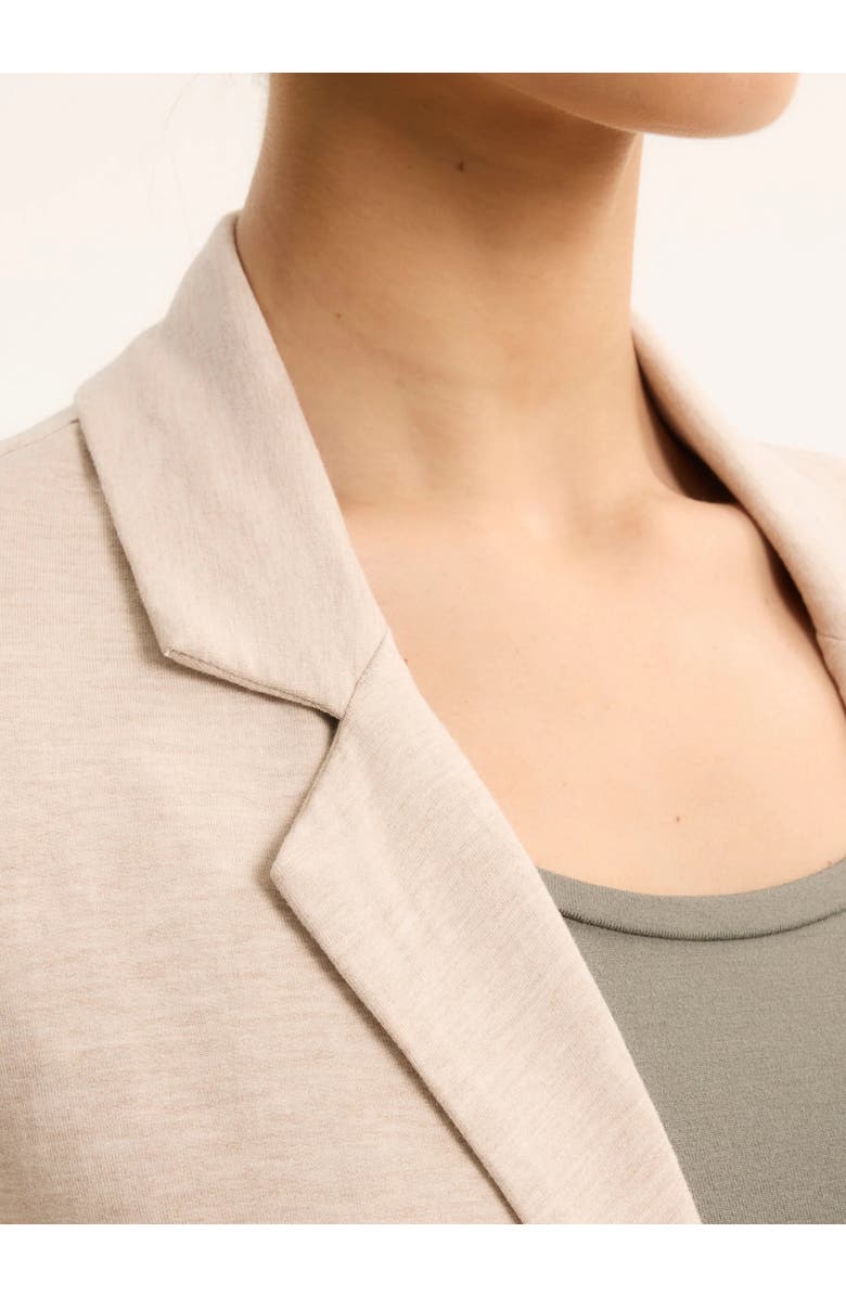 Majestic Filatures French Terry Looped One-Button Blazer, Alternate, color, Ecru Chine