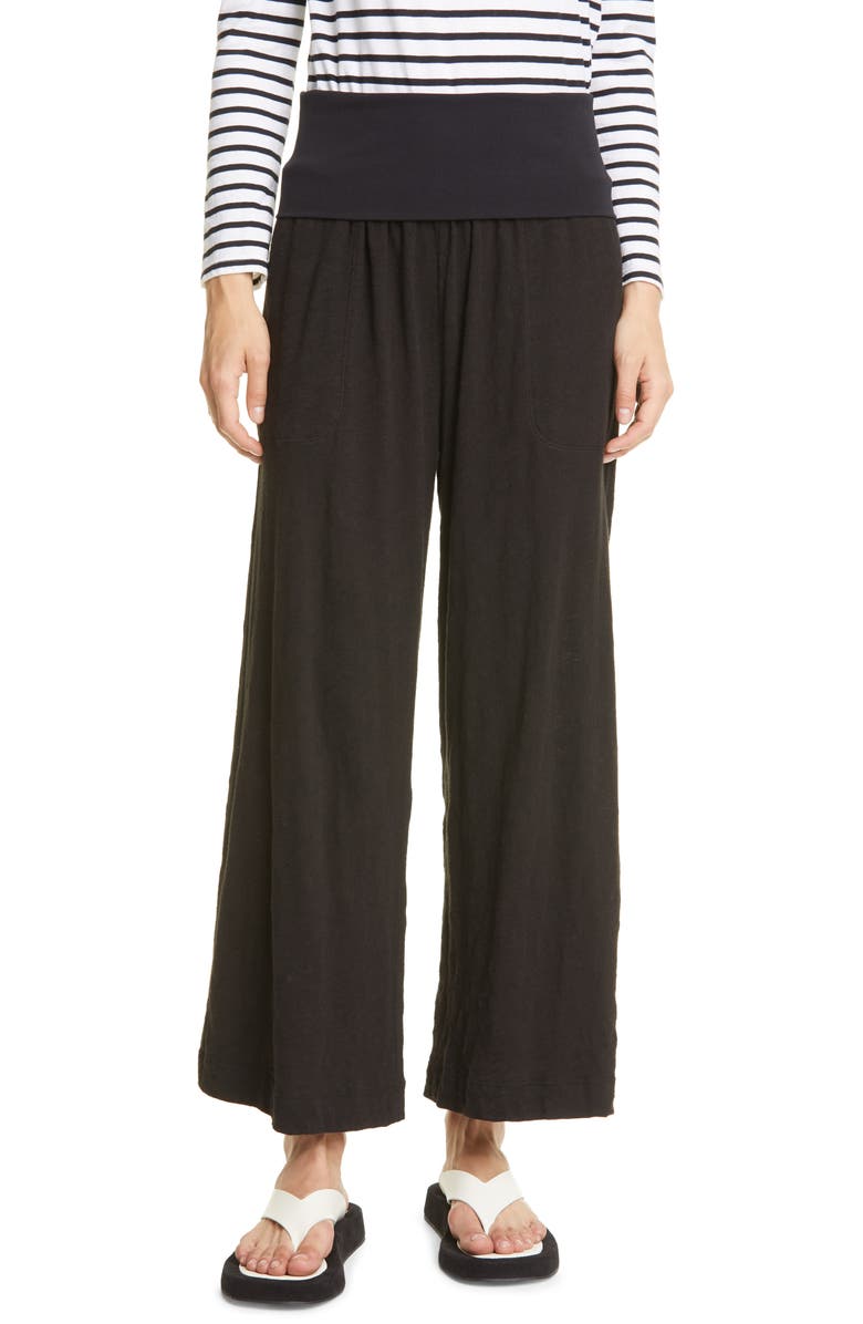 ATM Anthony Thomas Melillo Foldover Waist Wide Leg Slub Jersey Pants, Main, color,